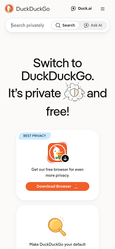 DuckDuckGo — mobile screenshot