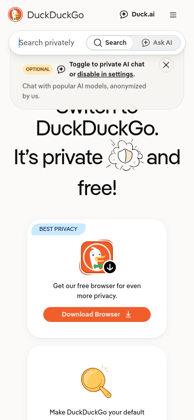 DuckDuckGo — mobile screenshot
