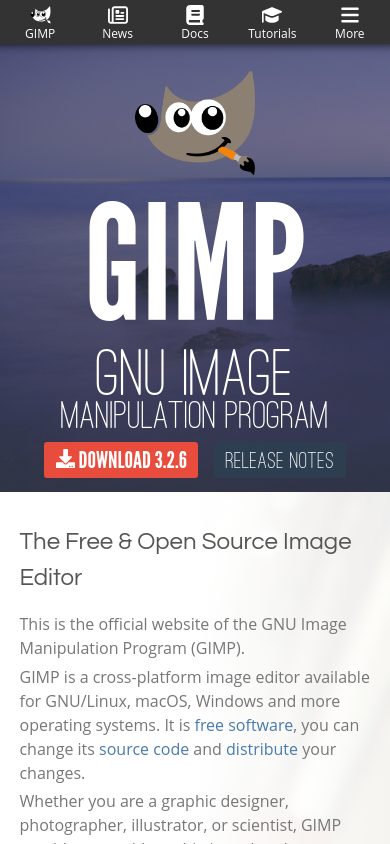 GIMP — mobile screenshot
