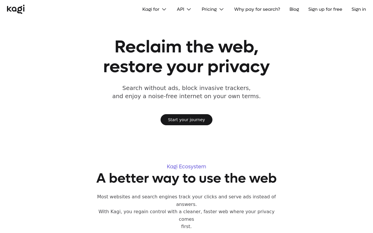 Kagi — desktop screenshot