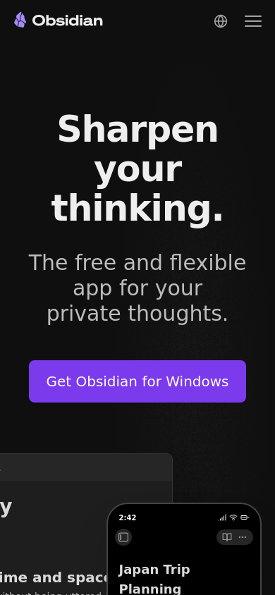 Obsidian — mobile screenshot