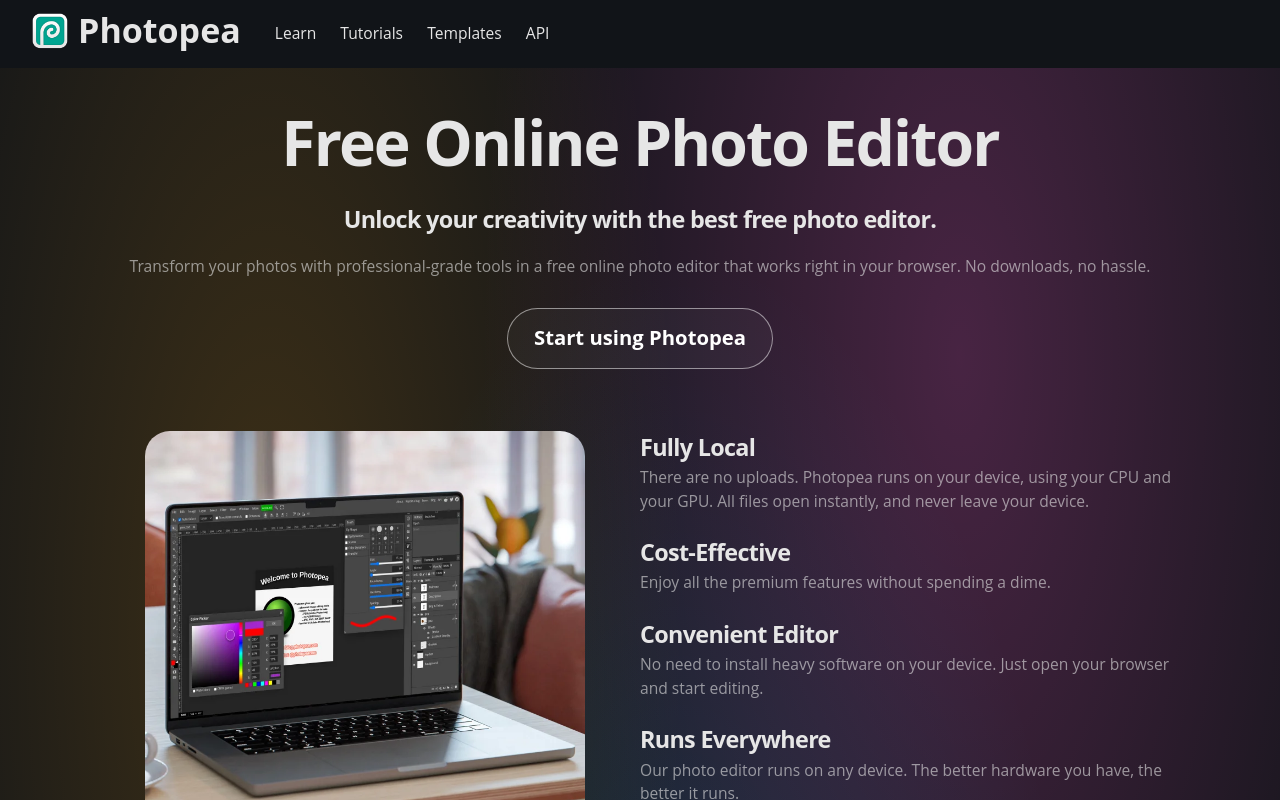 Photopea — desktop screenshot