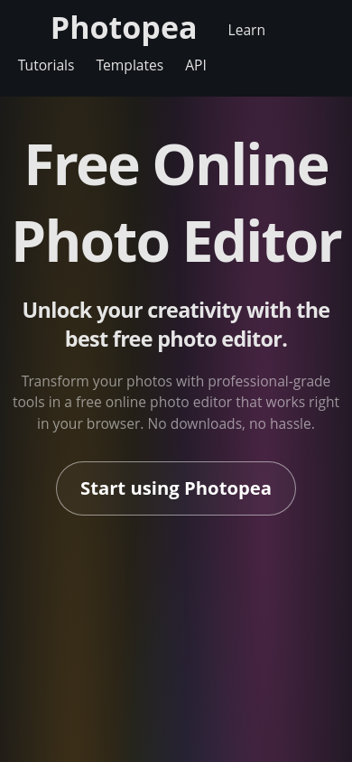 Photopea — mobile screenshot