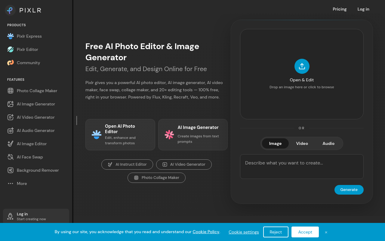 Pixlr — desktop screenshot