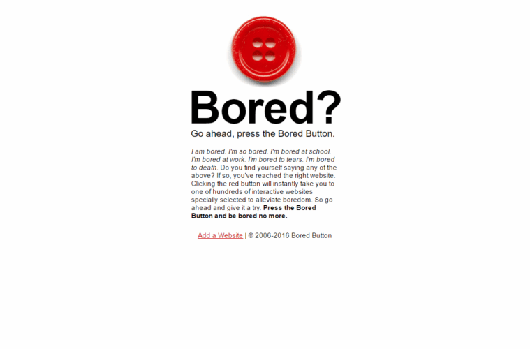 Bored Button 5 Awesome Websites