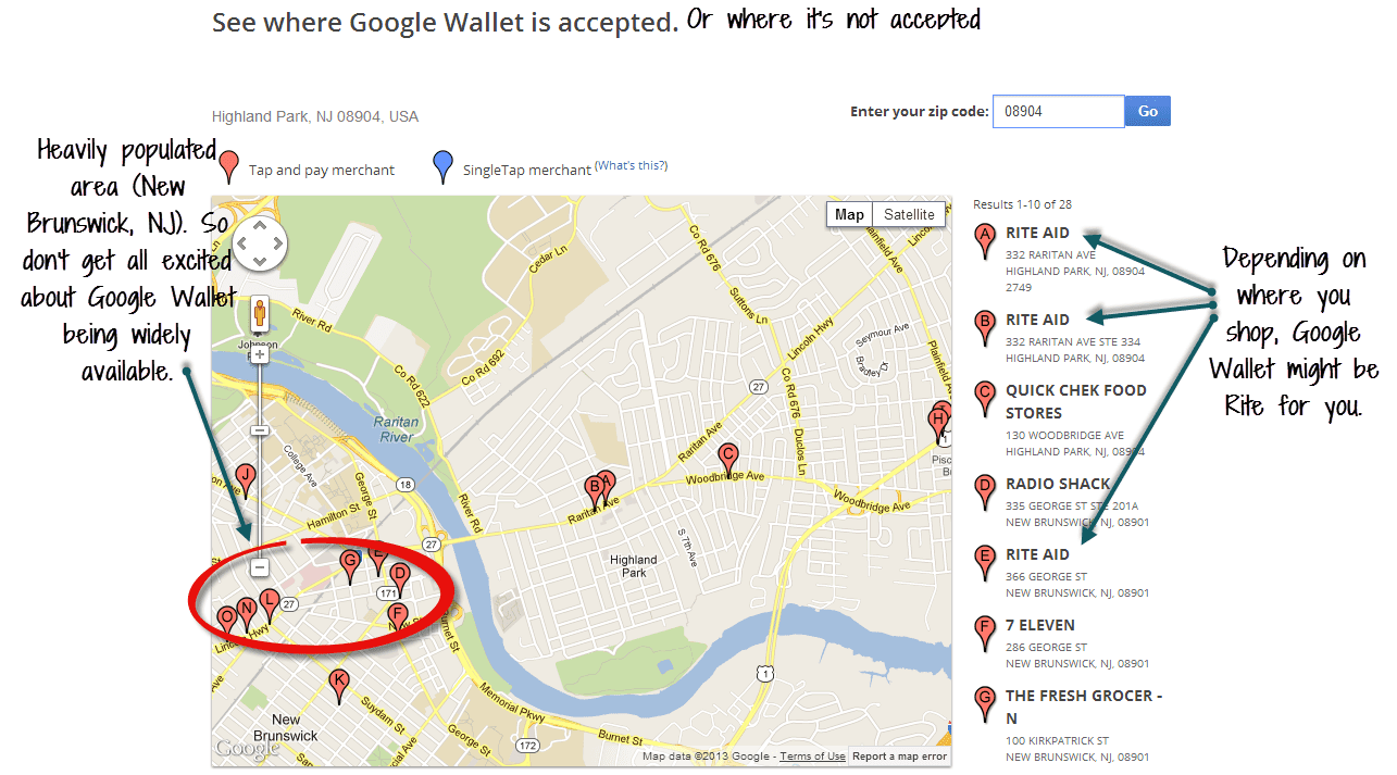 Google Wallet location infographic