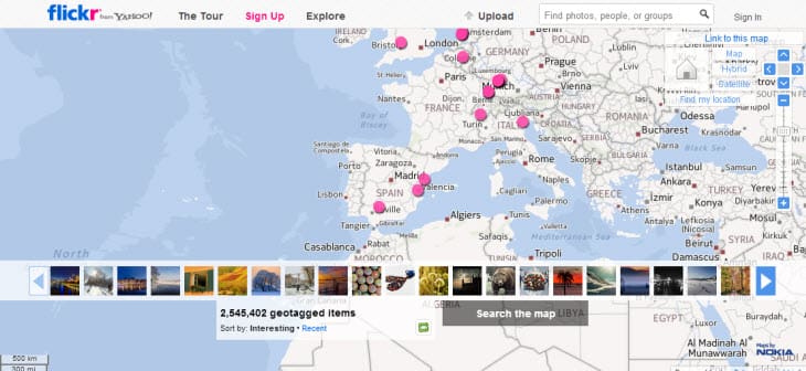 Flickr World Map Screenshot