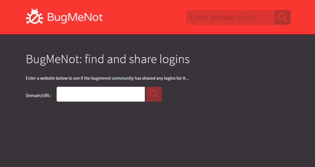 Log in without a password using BugMeNot