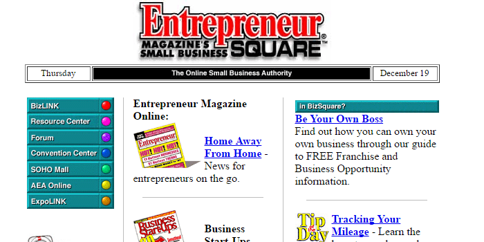 December 19, 1996. The best entrepreneur website is born.