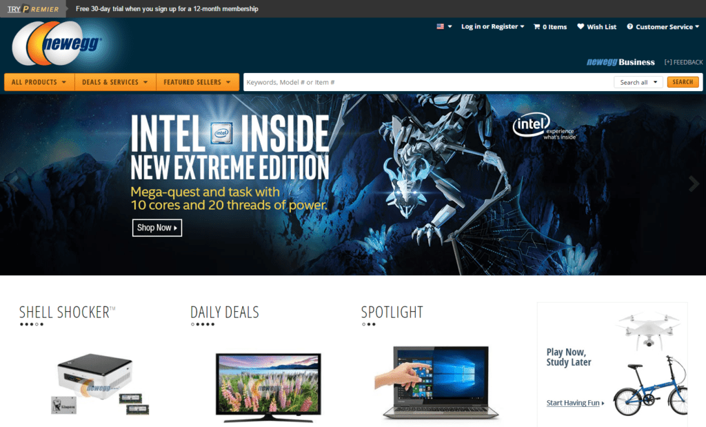 Newegg Homepage: A Gateway to Cheap Computer Parts